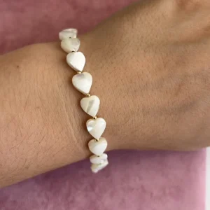 Браслет из сердец перламутра