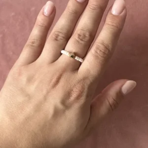 Кольцо из жемчуга Майорки с сердцем