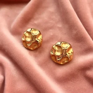 Серьги винтаж мятый металл