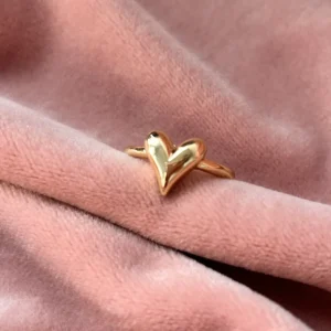 Кольцо Сердце вытянутое