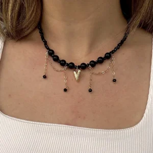 Колье из хрусталя и агата