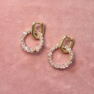 Подвеска колечко из розового стекла