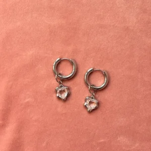 Подвеска Сердечко с прозрачным кристаллом