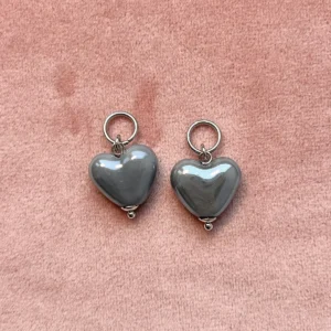 Подвеска Сердце керамика (серое)