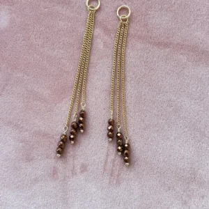 Подвеска шоколадный гематит на цепочках