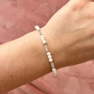 Браслет из жемчуга майорка и ювелирного стекла