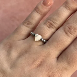 Кольцо Штрих с сердцем