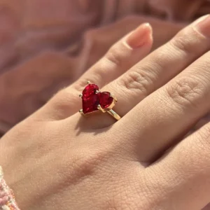 Кольцо Красное сердце