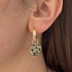 Подвеска Сердце из далматиновой яшмы