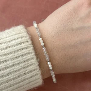 Браслет из ювелирного стекла и перламутра