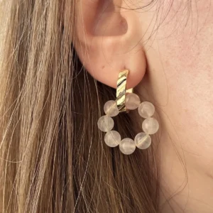 Подвеска колечко из розового кварца