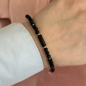 Браслет из черного агата