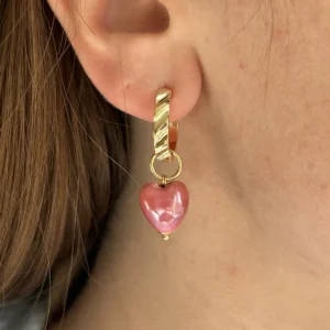 Подвеска Сердце розовое (керамика)