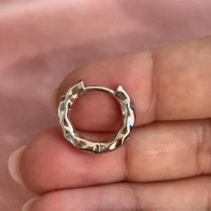 Серьги конго (трансформеры) мятые кольца 16.5 мм